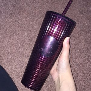 Dark Purple Rhinestone Square Studded Starbucks